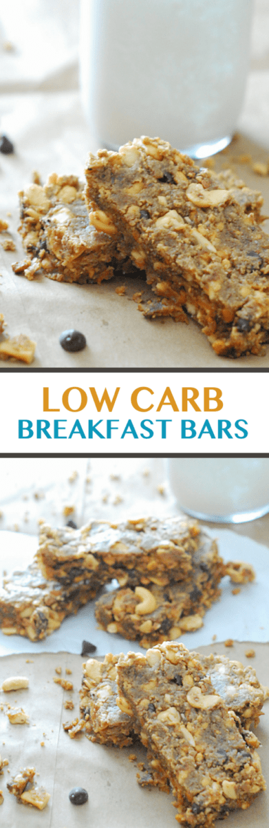 Peanut Butter Breakfast Bars - perfect low carb grab and go breakfast!