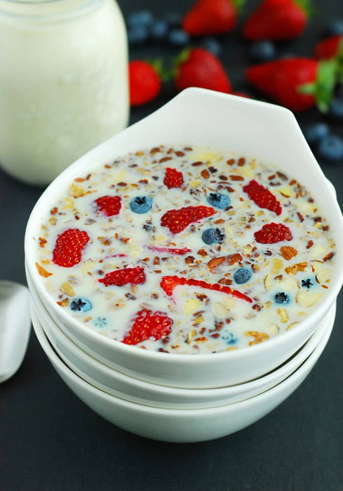 Berry Nut Cereal - this is a tasty , fun and easy way to change up your low carb or grain free breakfast routine.