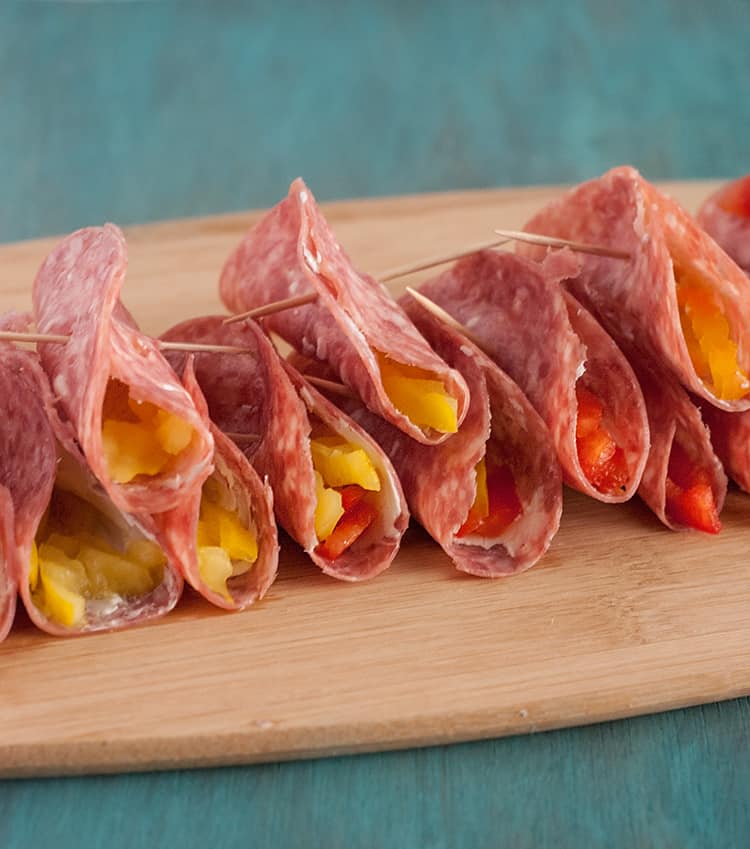 Salami & Cream Cheese Roll Ups - quick, easy, and sure to please!